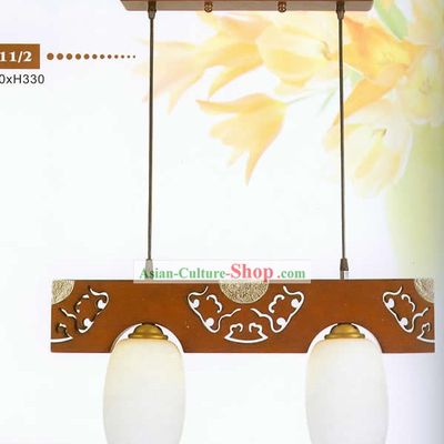 Chinese Traditional Hand Made Wooden Hanging Lantern with Hand Carved Vein