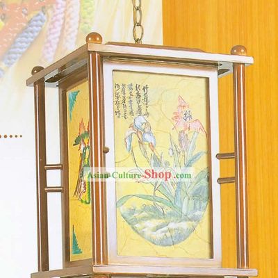Chinese Classical Hand Made Wooden Hanging Lantern - Traditional Paint