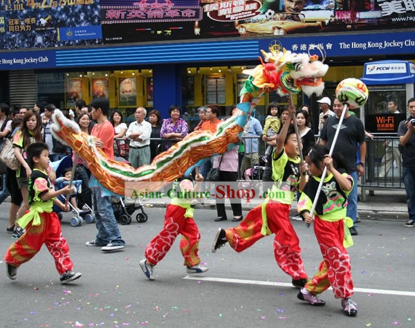 Traditional Dragon Dance Equipments Complete Set for 4 Children