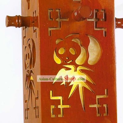 Chinese Classical Hand Made Wooden Hanging Lantern with Hand Carved Panada