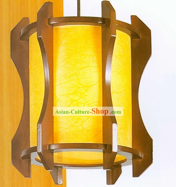 Chinese Classical Hand Made Wooden Sheepskin Hanging Lantern