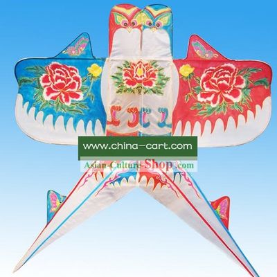 Chinese Classical Hand Painted and Made Kite - Fly Win to Win Double Swallows