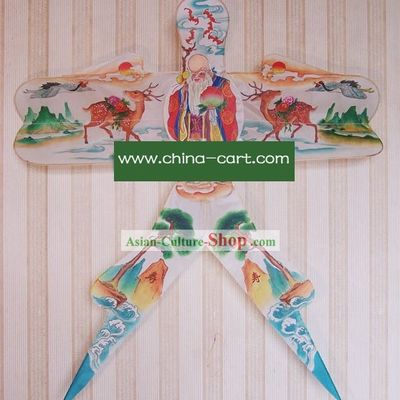 Chinese Classical Hand Painted and Made Swallow Kite - God of Longevity