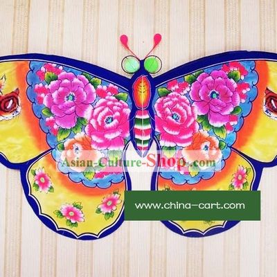 Chinese Traditional Weifang Hand Painted and Made Kite - Cat and Butterfly