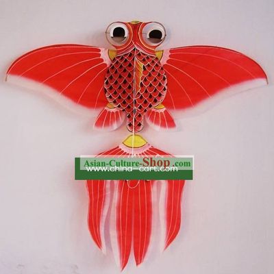 Chinese Traditional Weifang Hand Painted and Made Kite - Goldfish