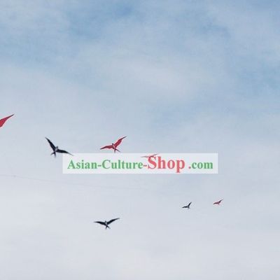 Unique Chinese Weifang Hand Painted and Made Kite - 8 Swallows Group