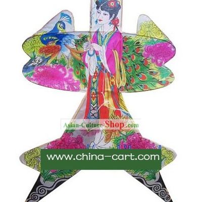 Chinese Classical Hand Painted Kite - Diao Chan and Peacock