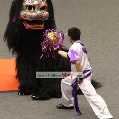 Supreme Long Yak Fur Traditional Beijing Lion Dance Costumes Complete Set