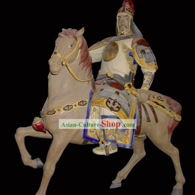 Chinese Classic Shiwan Ceramics Statue Arts Collection - Qian Long Emperor