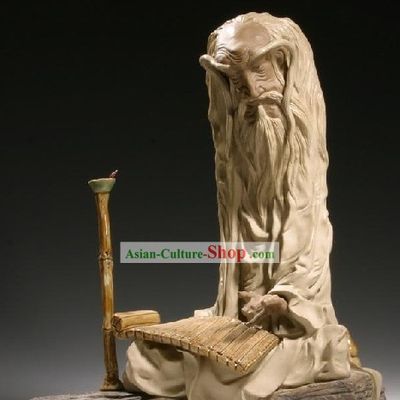 Chinese Classic Shiwan Ceramics Statue Arts Collection - Reading