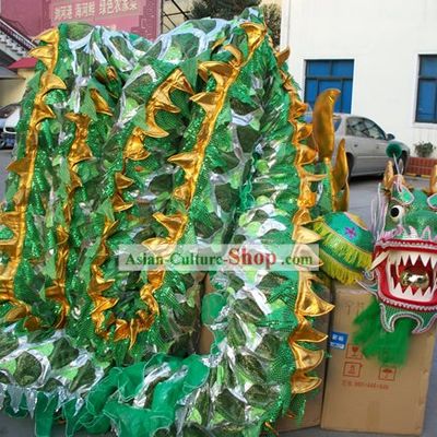 Chinese Classic Net Dragon Dance Equipments Complete Set (green)