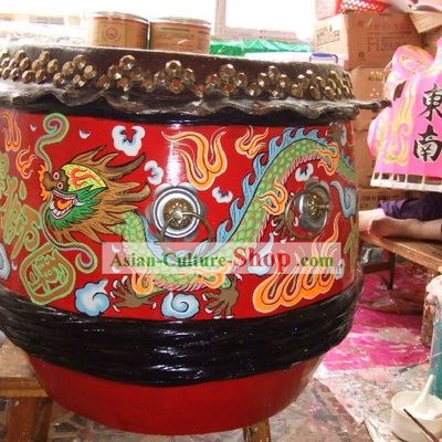 Hand Painted Dragon Drum and Drumsticks Set Lion Dance Drum Set Dragon Dance Drum Set