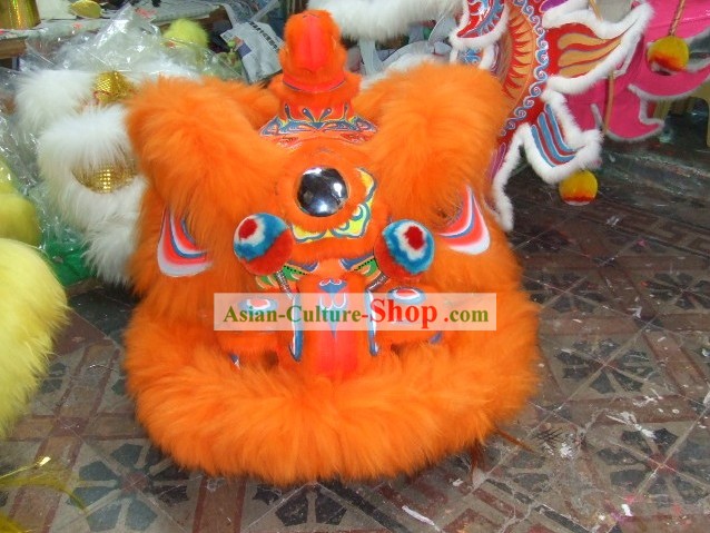 Glow in Dark Supreme Flurescent Luminous Lion Dance Costumes Complete Set (orange)
