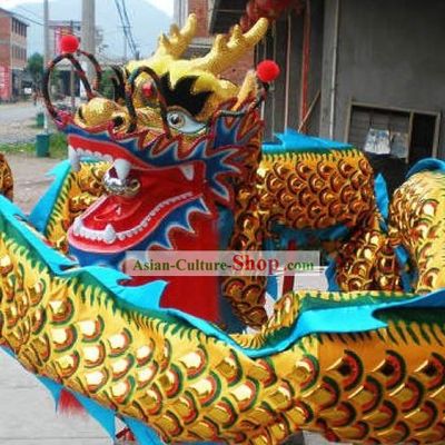 Professional Performance Golden Armor Flame Dragon Dance Costumes Complete Set