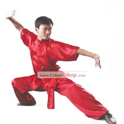Chinese Traditional Silk and Cotton Long Fist Changquan Uniform for Men