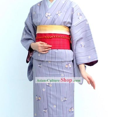 Traditional Japanese Kimono Handbag and Geta Full Set