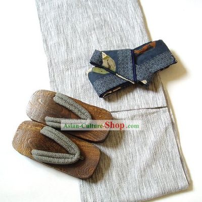 Traditional Japanese Kimono and Geta Full Set for Men