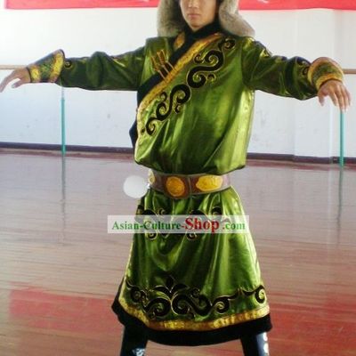 Mongolian Classic Prince Warrior Costumes and Hat
