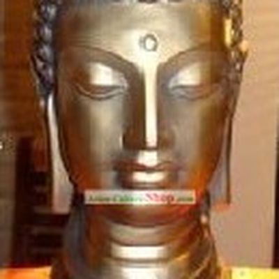 Chinese Traditional Buddha Head Golden Statue