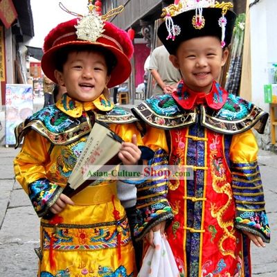 China Ancient Emperor Kids Costumes Complete Set