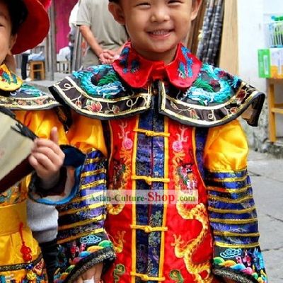 Ancient Chinese Empress Clothing and Hat Complete Set for Children
