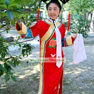 Ancient Chinese Princess Long Robe and Hat Complete Set