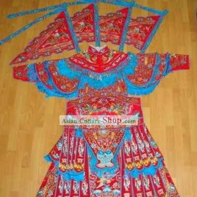 Professiona Beijing Opera Costumes - Nv (Women) Kao (Armor) Golden Embroidery