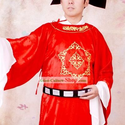 Ancient Chinese Number One Scholar Costumes and Hat Complete Set
