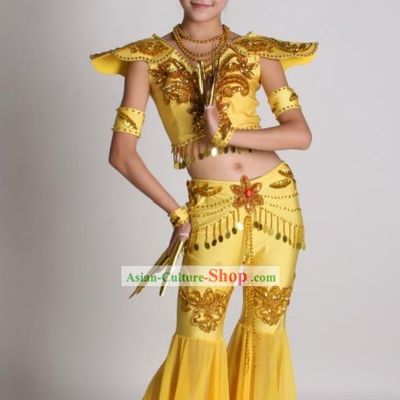 Chinese Classic Fei Tian (Flying Apsaras) Costumes, Hair Decoration and Accessories Complete Set