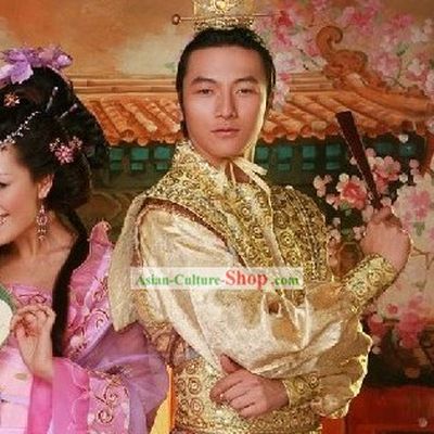 Chinese Ancient Prince Costumes and Hat Complete Set