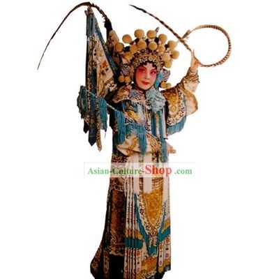 Chinese Classic Beijing Opera Costume-Woman Da Kao with Flags