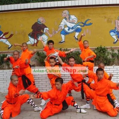 Traditional Chinese Martial Arts Shaolin Monks Costumes Complete Set
