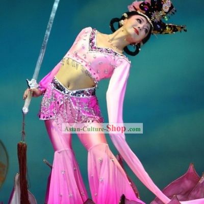 China Ancient Tang Dynasty Ribbon Dance Costumes Complete Set