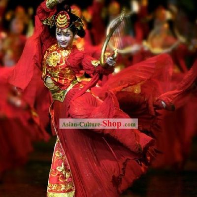 Chinese Classic Ancient Palace Dance Costumes Complete Set