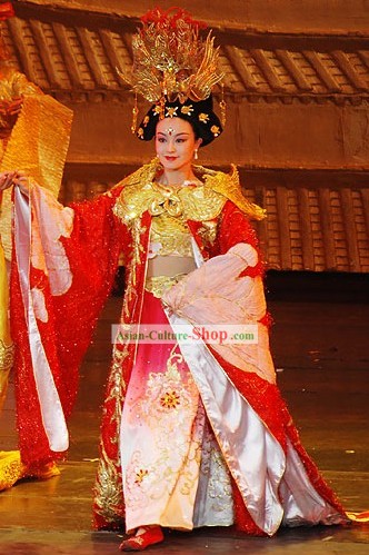 Chinese Traditional Lucky Red Bride Wedding Costumes Complete Set
