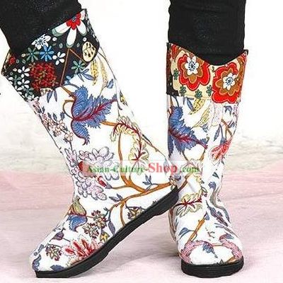 Handmade Flower Embroidery Boots