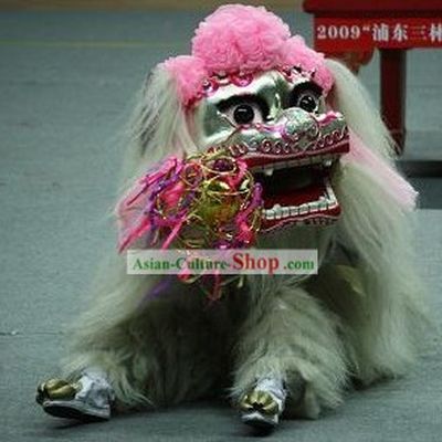 Traditional Beijing Long Yak Fur Lion Dance Costumes Complete Set
