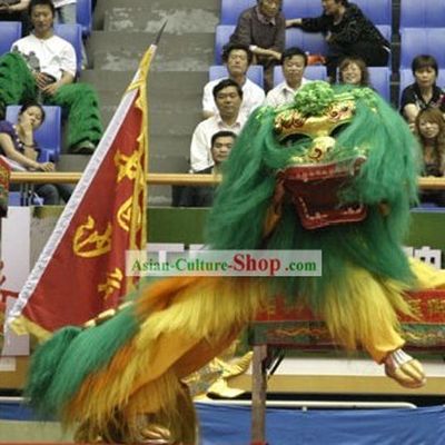 Beijing Long Yak Fur Traditional Lion Dance Costumes Complete Set