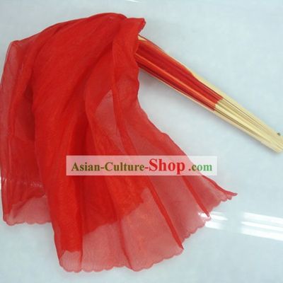 Chinese Traditional Red Silk Dance Fan