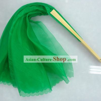 Chinese Traditional Green Silk Dance Fan