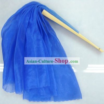 Chinese Traditional Blue Silk Dance Fan