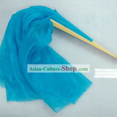 Chinese Traditional Light Blue Silk Dance Fan