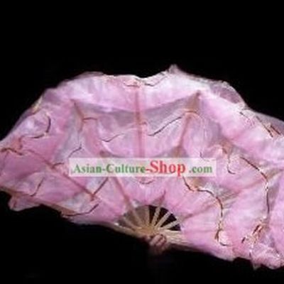 Chinese Traditional Large Palace Dance Pink Fan