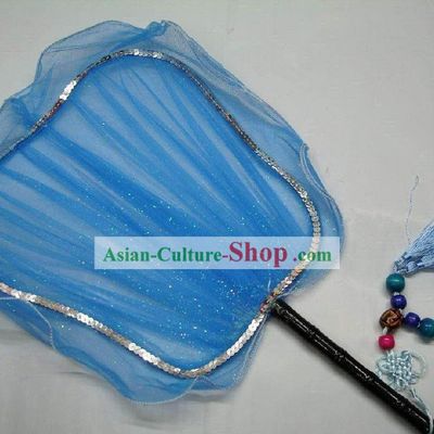 Ancient Blue Chinese Palace Fan