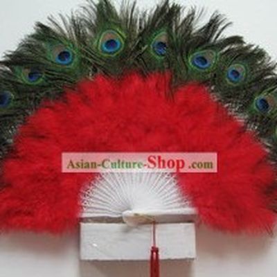 Peacock Feather Dance Fan