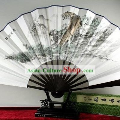 Chinese Handmade Chiffon Tiger Fan