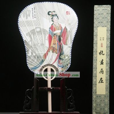 China Ancient Palace Paper Fan with Fan Base and Fan Box