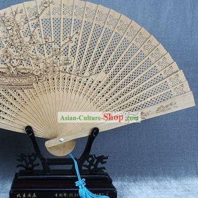 Supreme Chinese Traditional Sandalwood Fan - Plum Blossom
