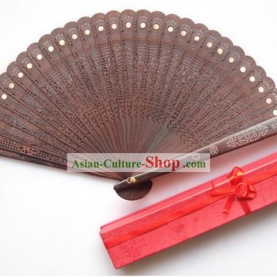 Supreme Chinese Traditional Purple Sandalwood Fan