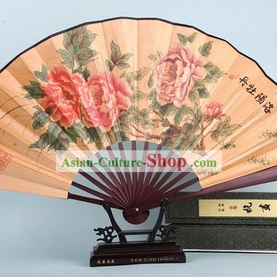 Traditional Peony Fan for Men